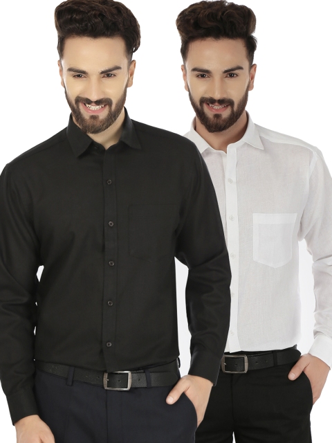 

JAINISH Men Pack of 2 Solid Shirts, Black