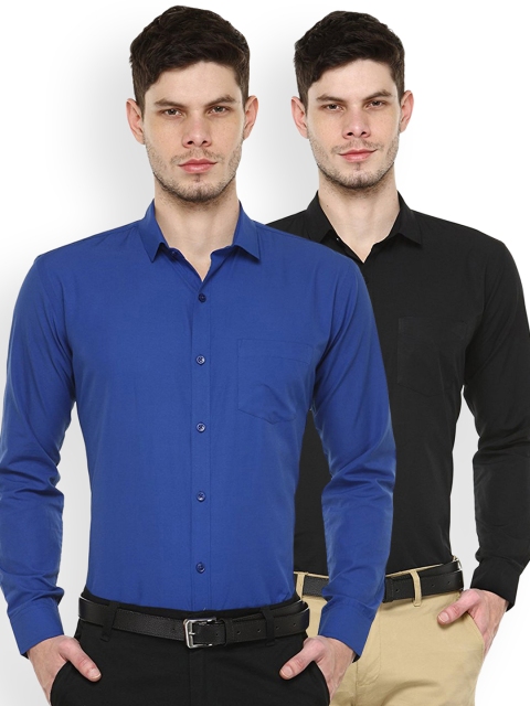 

JAINISH Men Pack of 2 Solid Shirts, Blue