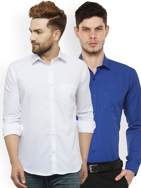 

JAINISH Men Pack of 2 Standard Shirts, Blue