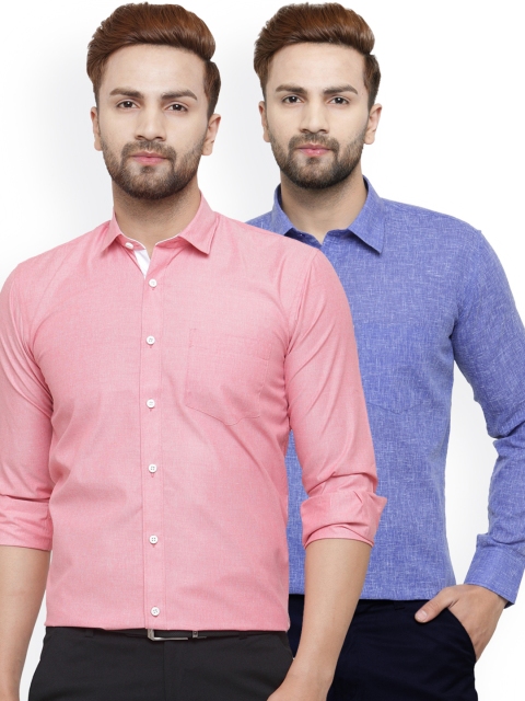 

JAINISH Men Pack of 2 Classic Shirts, Pink