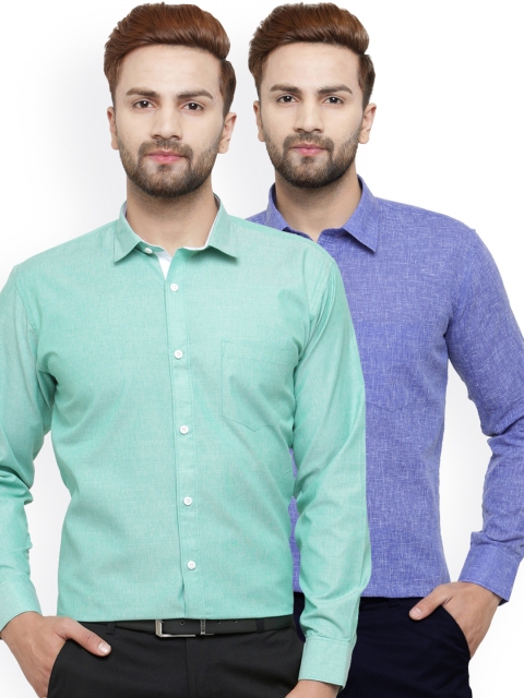 

JAINISH Men Pack of 2 Classic Shirts, Blue