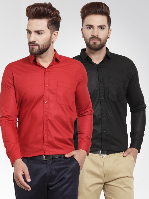 

JAINISH Men Pack of 2 Classic Shirts, Red