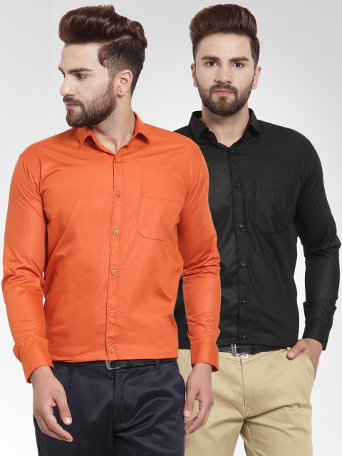 

JAINISH Men Pack of 2 Classic Shirts, Orange