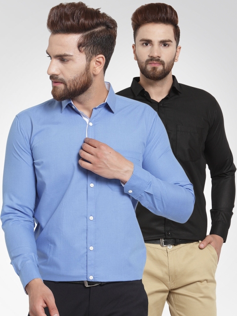 

JAINISH Men Pack of 2 Classic Shirts, Black