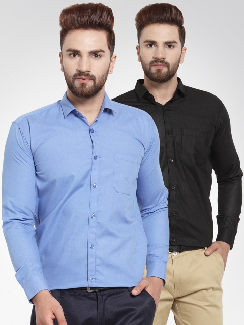 

JAINISH Men Pack of 2 Classic Formal Shirts, Blue