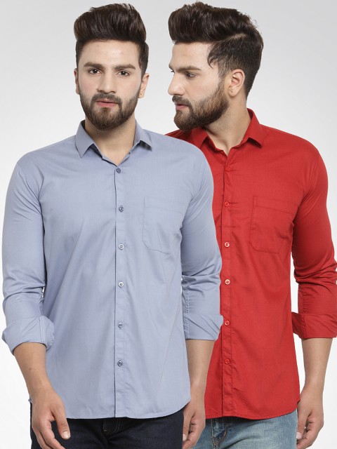 

JAINISH Men Pack of 2 Classic Shirts, Grey