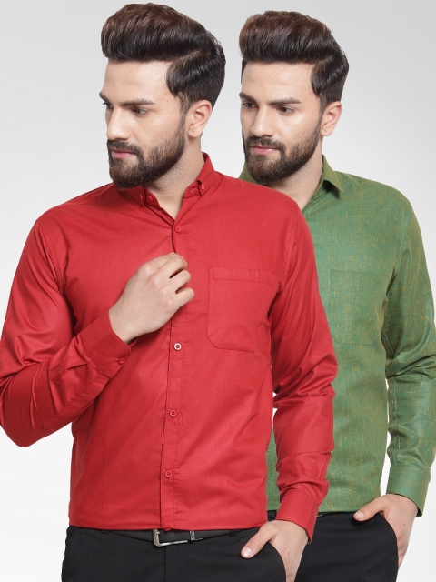 

JAINISH Men Pack of 2 Classic Shirts, Red