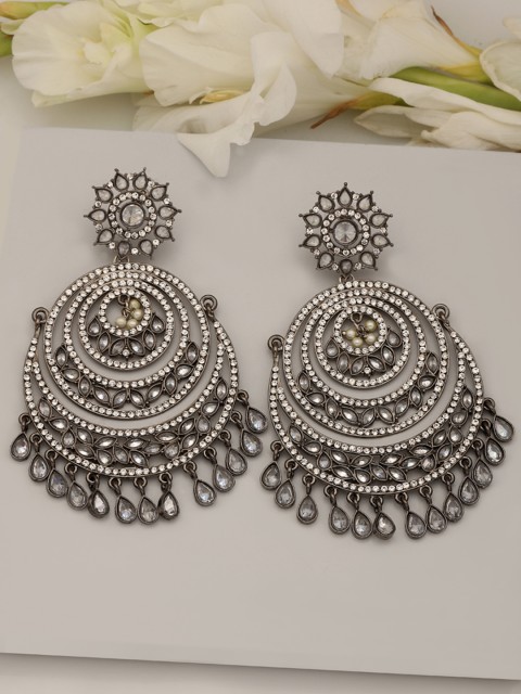 

Tipsyfly Silver-Toned Classic Drop Earrings