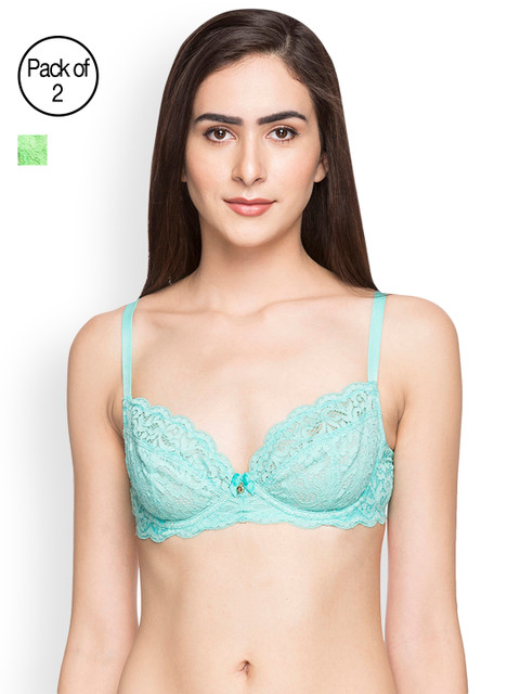 

Candyskin Demi Bra Combo CS08Green- CS08Teal Pack of 2, Teal