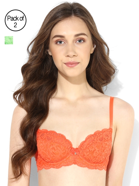 

Candyskin Demi Bra Combo CS08-Orange- CS08Green Pack of 2