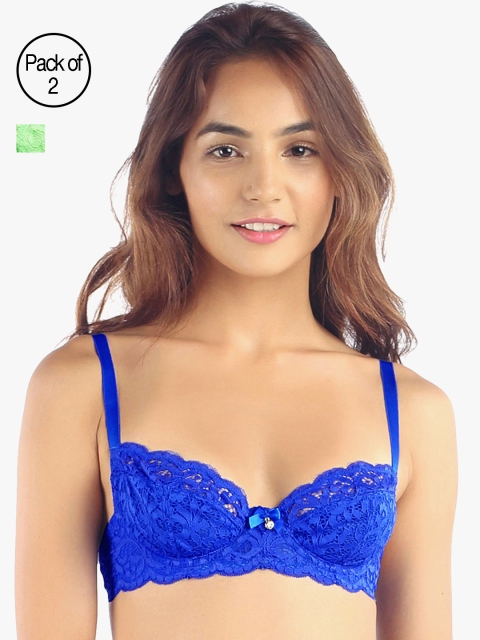 

Candyskin Demi Bra Combo CS08Blue- CS08Green Pack of 2, Blue