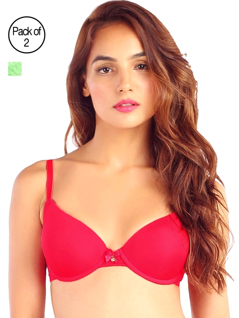

Candyskin Heavily Padded and Demi Bra Combo CS04-9Black- CS05APink Pack of 2, Green