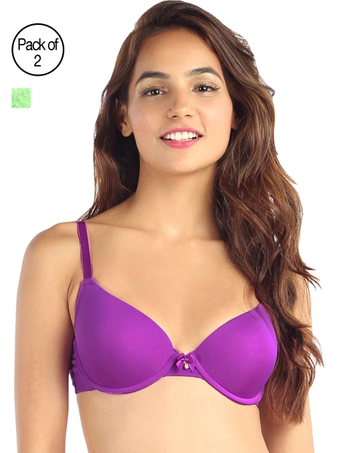 

Candyskin Heavily Padded and Demi Bra Combo CS04-9Black- CS05APink Pack of 2, Green