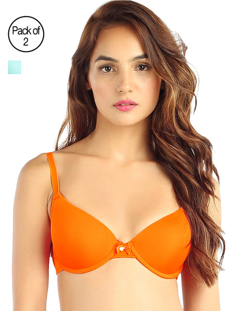 

Candyskin Heavily Padded and Demi Bra Combo CS04-9Black- CS05APink Pack of 2, Blue