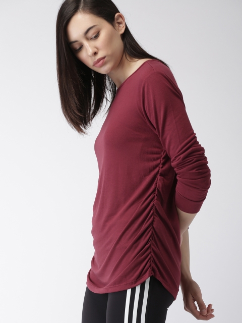 

FOREVER 21 Women Burgundy Solid Top