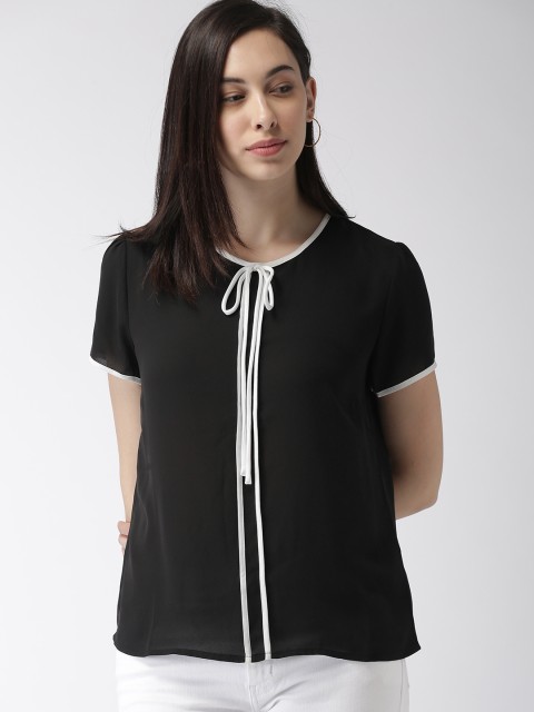 

FOREVER 21 Women Black Solid Top