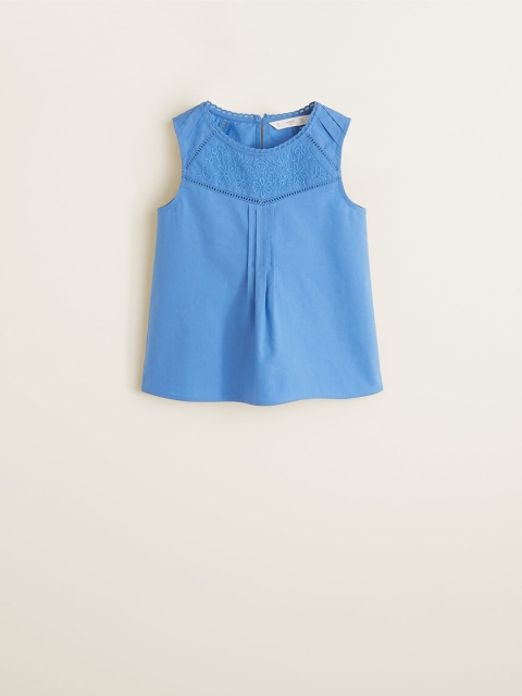 

Mango Kids Girls Blue Solid A-Line Top