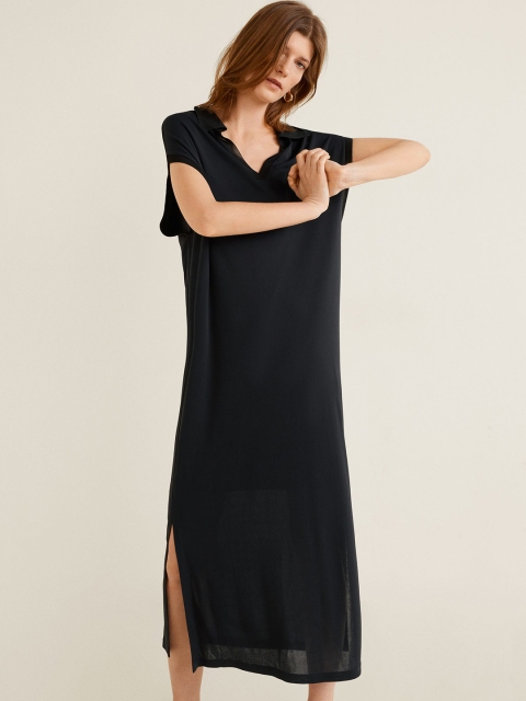 

MANGO Women Black Solid Maxi Dress