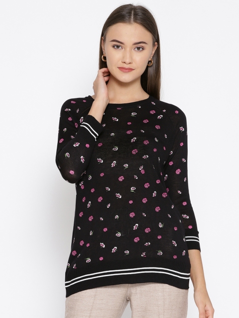 

OVS Women Black & Pink Printed Sweater