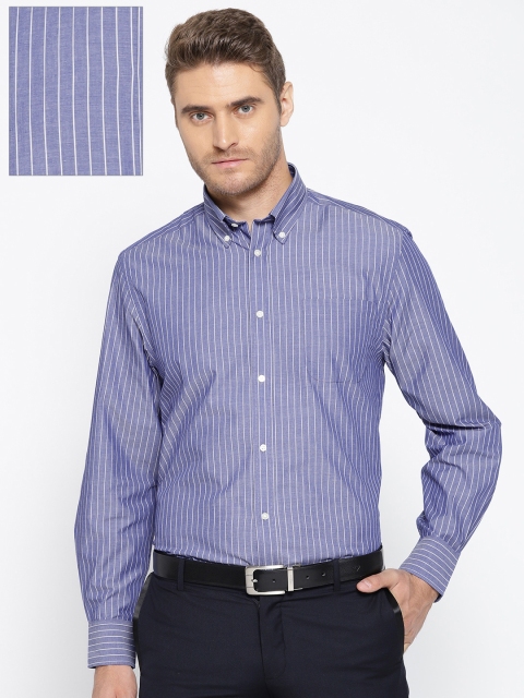 

OVS Men Blue & White Regular Fit Striped Formal Shirt