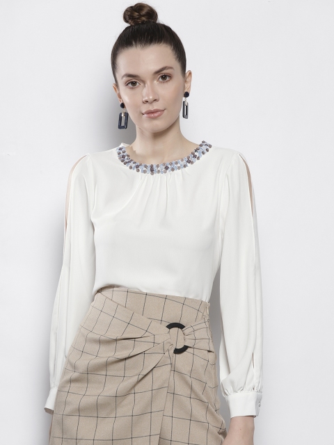 

DOROTHY PERKINS Women White Solid Top