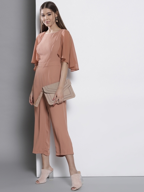 

DOROTHY PERKINS Brown Solid Basic Jumpsuit