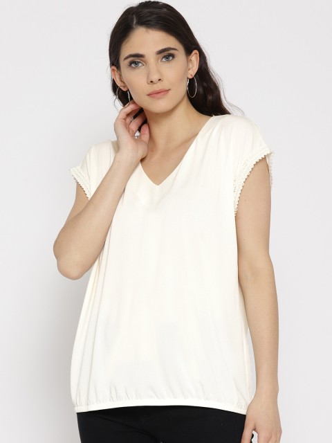 

OVS Women Off-White Solid Blouson Top