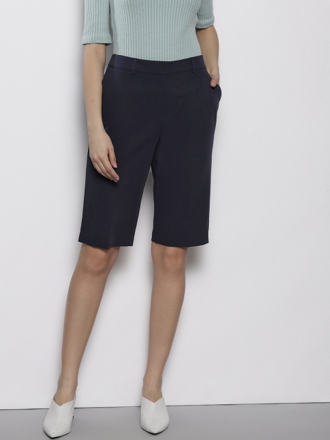 

DOROTHY PERKINS Women Navy Blue Solid Regular Fit Shorts
