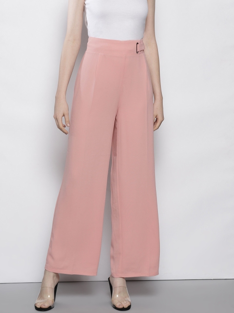 

DOROTHY PERKINS Women Pink Regular Fit Solid Parallel Trousers