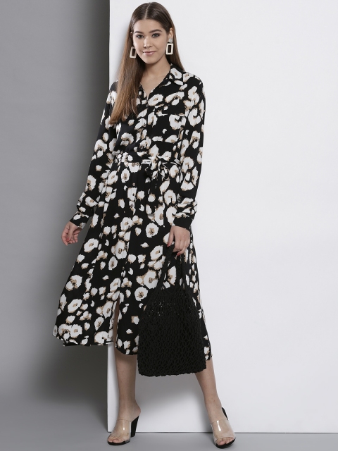 

DOROTHY PERKINS Women Black& White Printed Shirt Dress