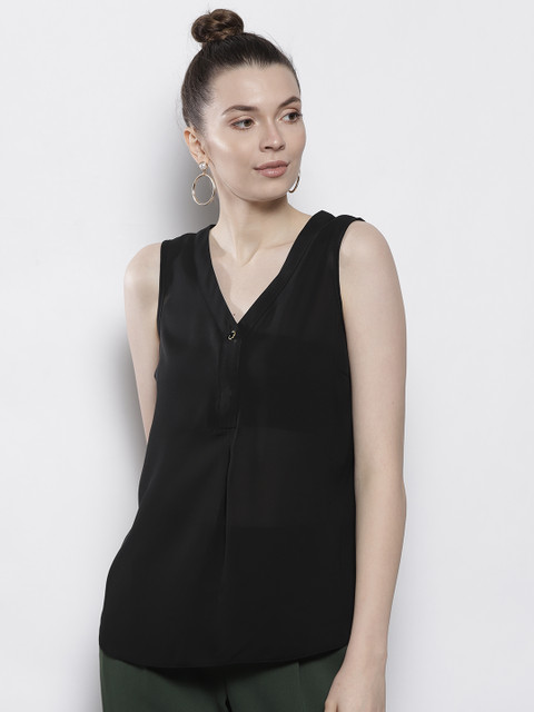

DOROTHY PERKINS Women Black Solid Top