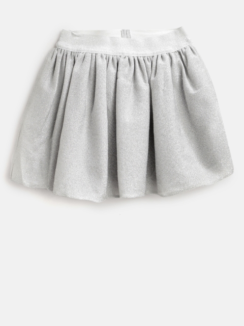 

OVS Girls Grey Solid Shimmer Flared Skirt