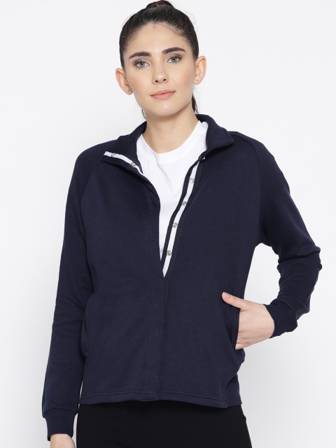 

OVS Women Navy Blue Solid Front Open Sweatshirt