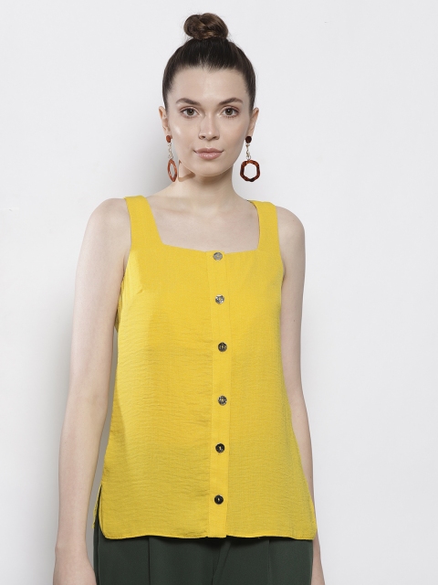 

DOROTHY PERKINS Women Yellow Solid Top