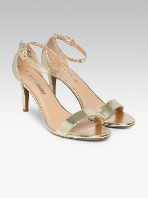 

DOROTHY PERKINS Women Gold-Toned Open Toe Heels