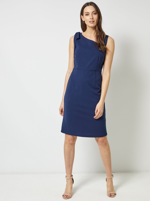 

DOROTHY PERKINS Women Navy Blue Solid Sheath Dress