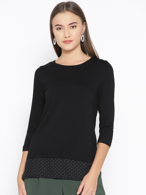 

OVS Women Black Solid Top