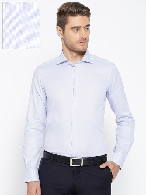 

OVS Men Blue & White Slim Fit Checked Formal Shirt