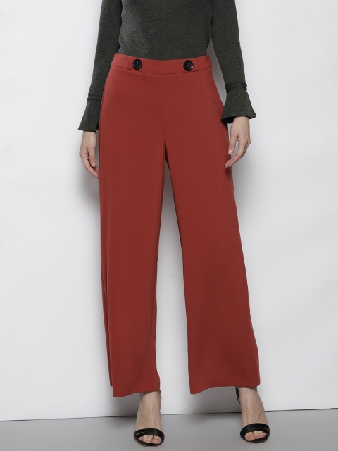 

DOROTHY PERKINS Women Rust Regular Fit Solid Parallel Trousers