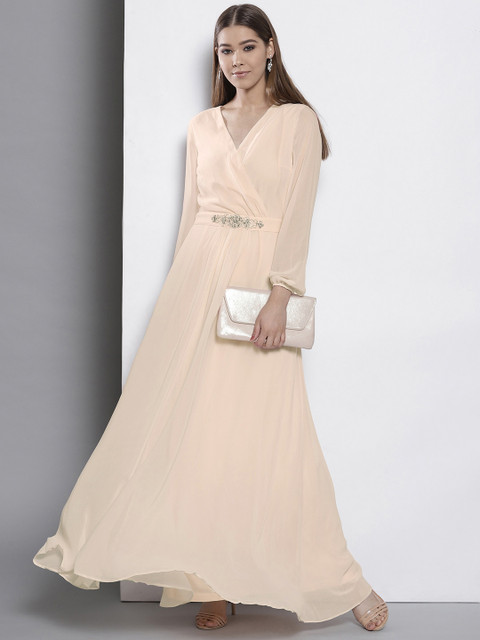 

DOROTHY PERKINS Women Peach-Coloured Solid Maxi Dress