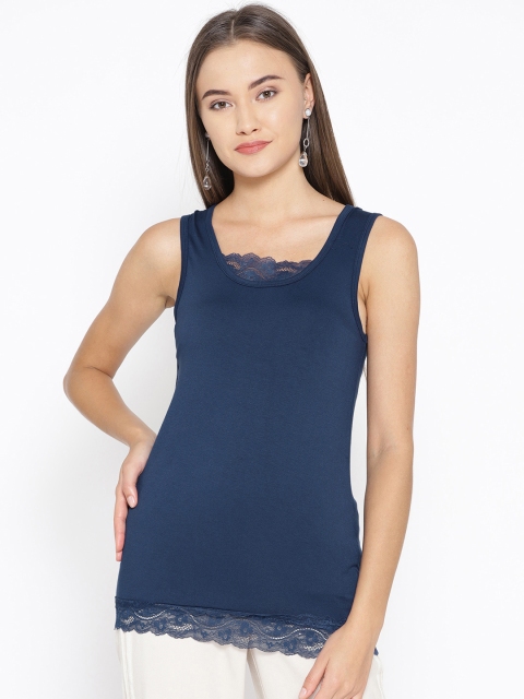 

OVS Women Navy Blue Solid Top