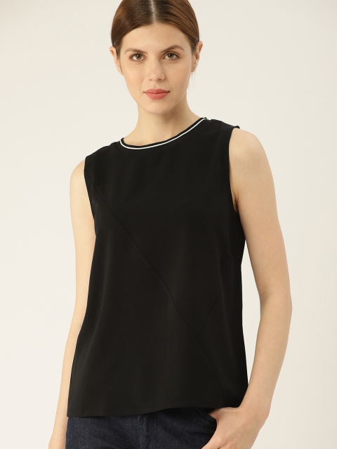 

MANGO Women Black Solid Styled Back Top