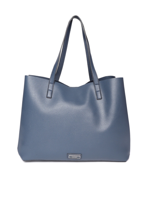 

MANGO Navy Blue Solid Shoulder Bag
