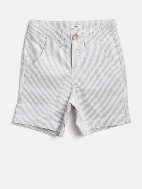 

Mango Kids Boys Blue & Off-White Striped Regular Shorts