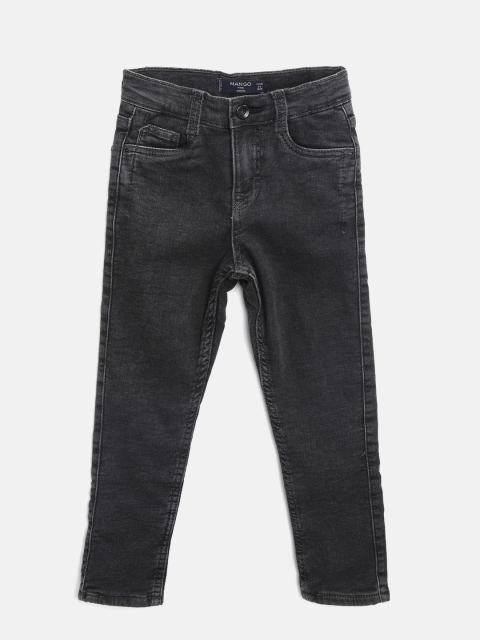 

Mango Kids Boys Black Comfy Regular Fit Mid-Rise Clean Look Stretchable Jeans