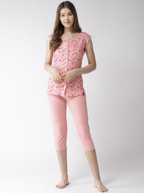 

MADAME M SECRET Women Pink Printed Night Suit S9S30021