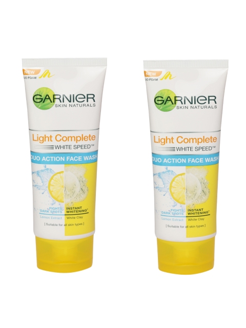 

Garnier Women Set of 2 Skin Naturals Light Complete White Speed Duo Action Face Wash