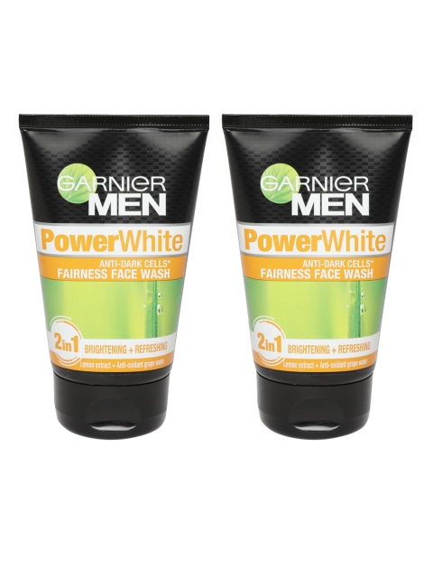 

Garnier Men Set of 2 Power White Anti-Dark Cells Fairness Face Wash, Black