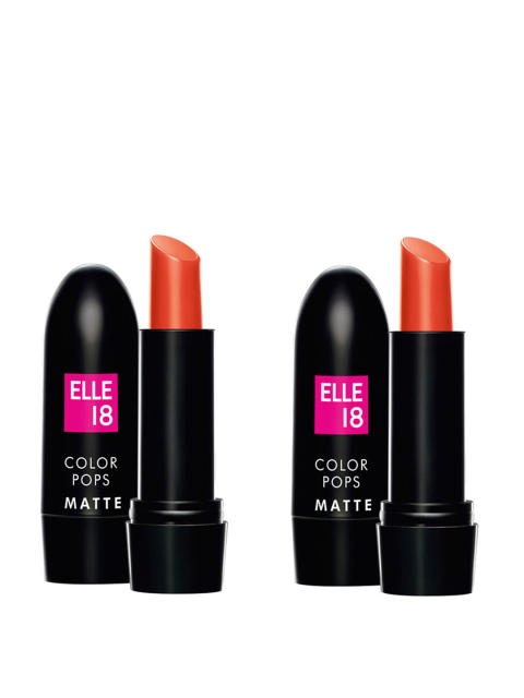 

ELLE 18 Set of 2 Belgian Brown Color Pop Matte Lip Colors P22, Orange