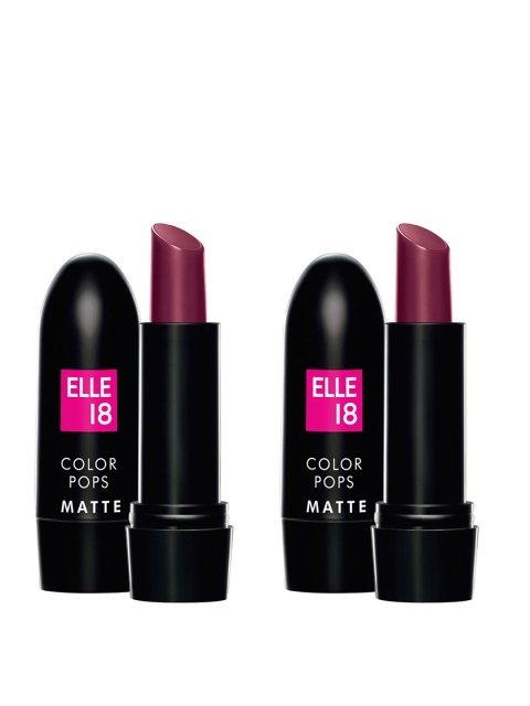 

ELLE 18 Set of 2 Berry Dance Color Pop Matte Lip Colors W15, Purple